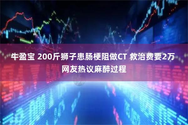 牛盈宝 200斤狮子患肠梗阻做CT 救治费要2万 网友热议麻醉过程
